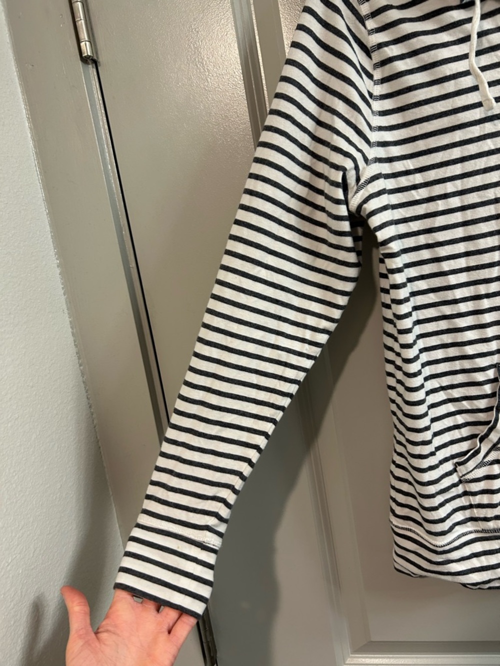 made for life Black & White Striped Hoodie Top - Picture 2 of 5